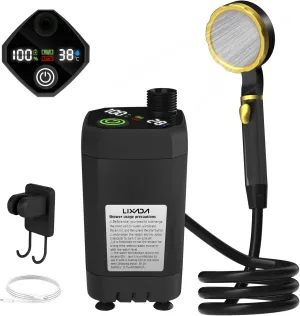 EVTSCAN Portable Camping Shower Pump RV Outdoor Shower KIT with Full Screen Display Adjustable for Backyard