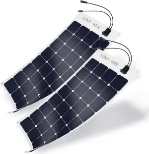 ExpertPower 2 Pieces 100W Flexible Solar Panel| High-Efficiency Module with Monocrystalline Maxeon Solar Cells for RV, Boat, Camping and Generator Charging Applications