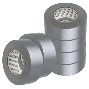 EXTRIC Duct Tape, Heavy Duty Silver Duct Tape, Strong Adhesive, Waterproof 2 inch x 60 Yard, 6 Rolls Bulk, for Indoor and Outdoor Repairs