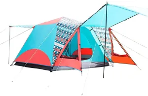 Family Camping Automatic Tent 4 Person Large Space Tents Automatic Opening Waterproof Breathable Outdoor Hiking Tent