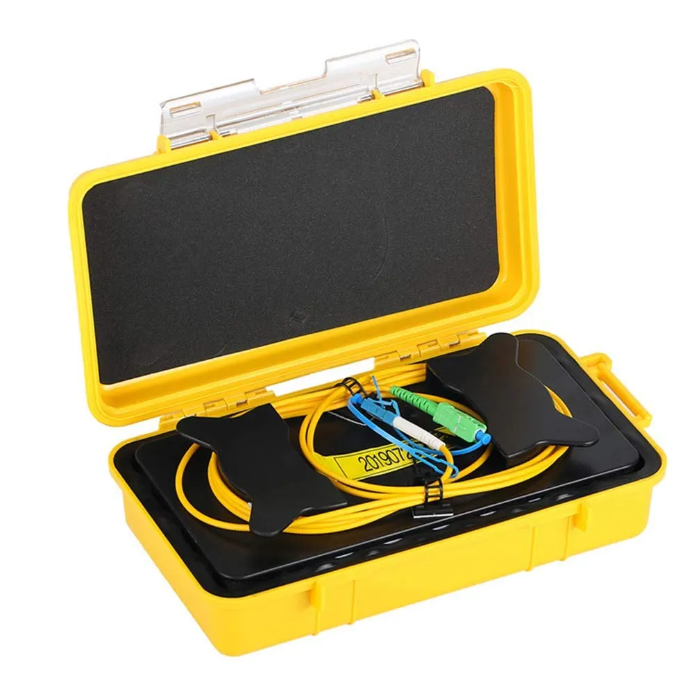 Fiber Optic OTDR Launch Cable Box G.657A1 Singlemode 9/125 SC/APC-LC/UPC Connector Dead Zone Eliminator Fiber Box (1000 Meters)