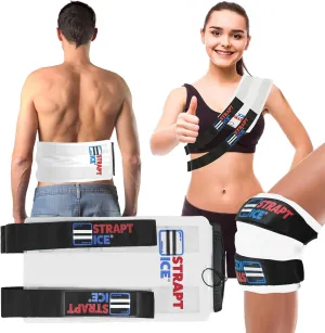 Fillable, Reusable & Wearable Ice Pack with Straps - Instant Cold Therapy Wrap for Shoulder, Knee, Elbow & Back Pain Relief - Ice Packs for Injuries, Inflammation & Recovery - 7.5" x 18" (White)