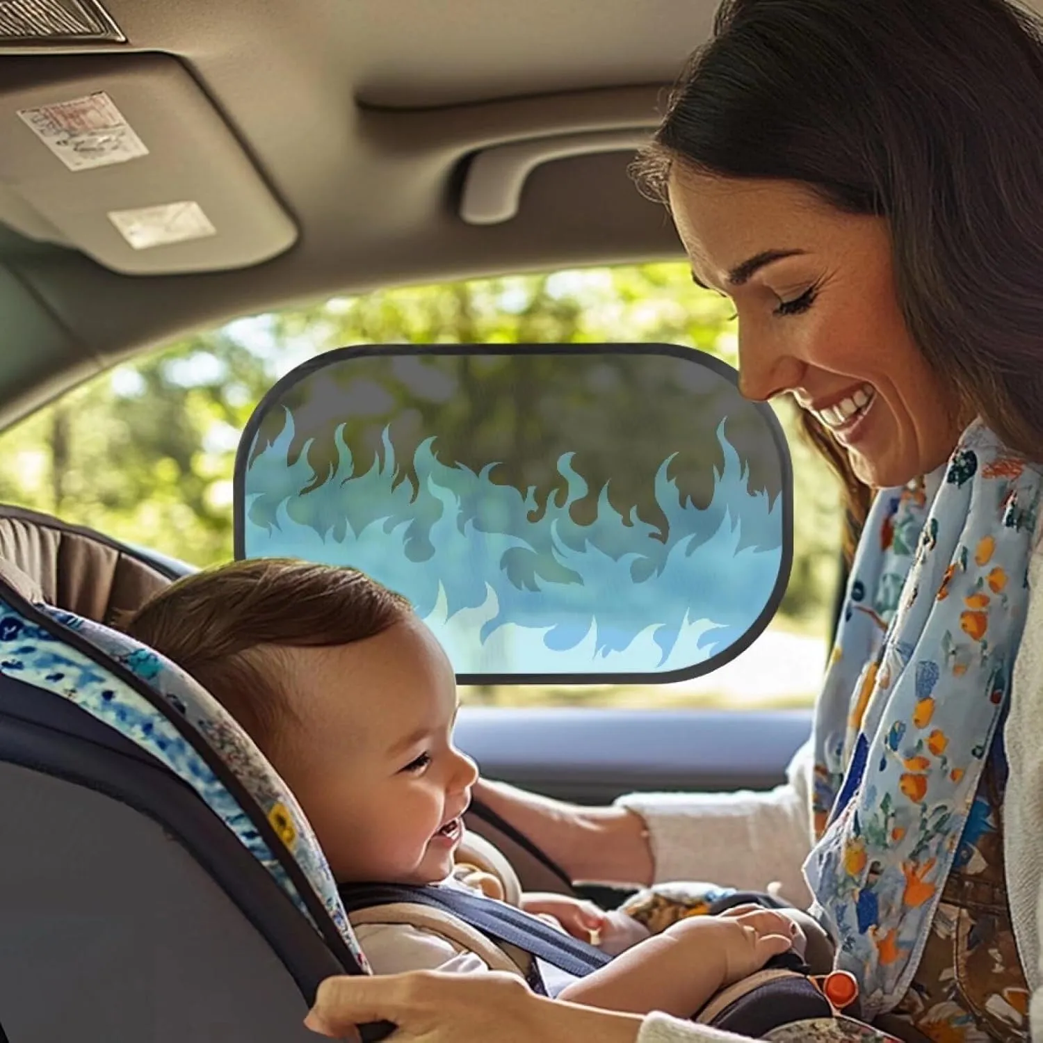 Fire 2Pack Car Window Shades, Strong-Light Blocking & UV Protection Car Privacy Shades,Car Essential Interior Accessories for Window Baby,Napping Car Curtains (Front Window 2Pcs)