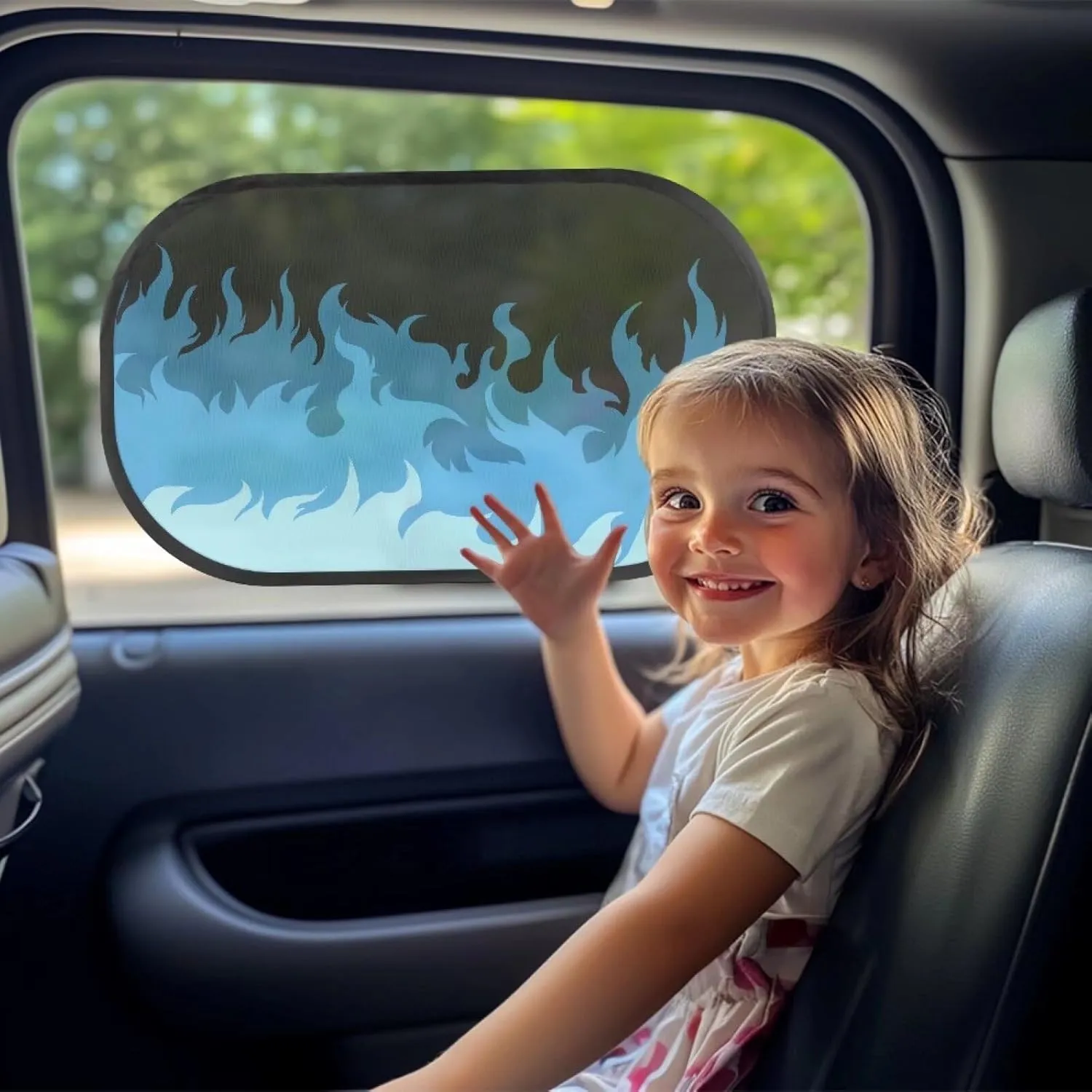 Fire 2Pack Car Window Shades, Strong-Light Blocking & UV Protection Car Privacy Shades,Car Essential Interior Accessories for Window Baby,Napping Car Curtains (Front Window 2Pcs)