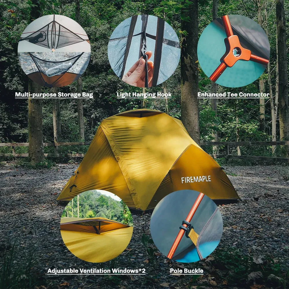 FIRE-MAPLE Tropics Ultralight Backpacking Tent 2 Person for Hiking & Trekking Shelter
