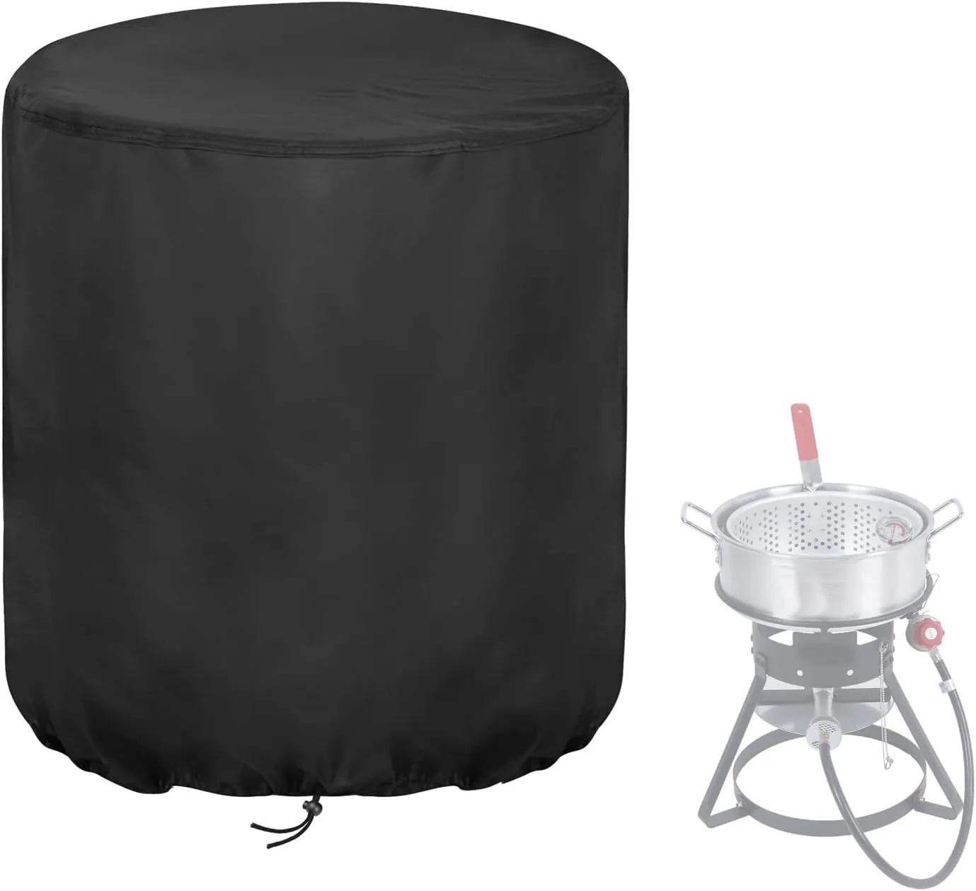 Fish Fryer Kit Cover Fit for FIRE RIOT with Heavy Gauge Aluminum Pots & Basket, Waterproof Outdor Cooking Propane Deep Fryer Cover-(22x22x28 inch)
