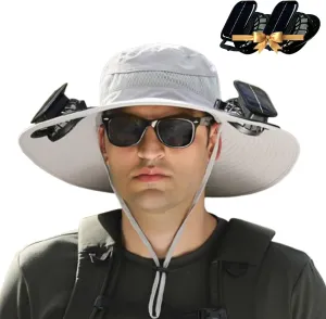 Fishing hat with Solar Powered Fans,Ultralight Solar Fan Outdoor hat,Upf50  for Men Women,USB Charging
