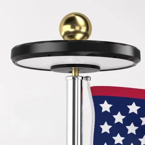 Flag Pole Light Solar Powered, 132 LED 1500lm Solar Light for 15-25 Ft Outdoor Top Poles, Auto On/Off Flag Pole Light Up for Outside House from Dusk to Dawn 15  Hours