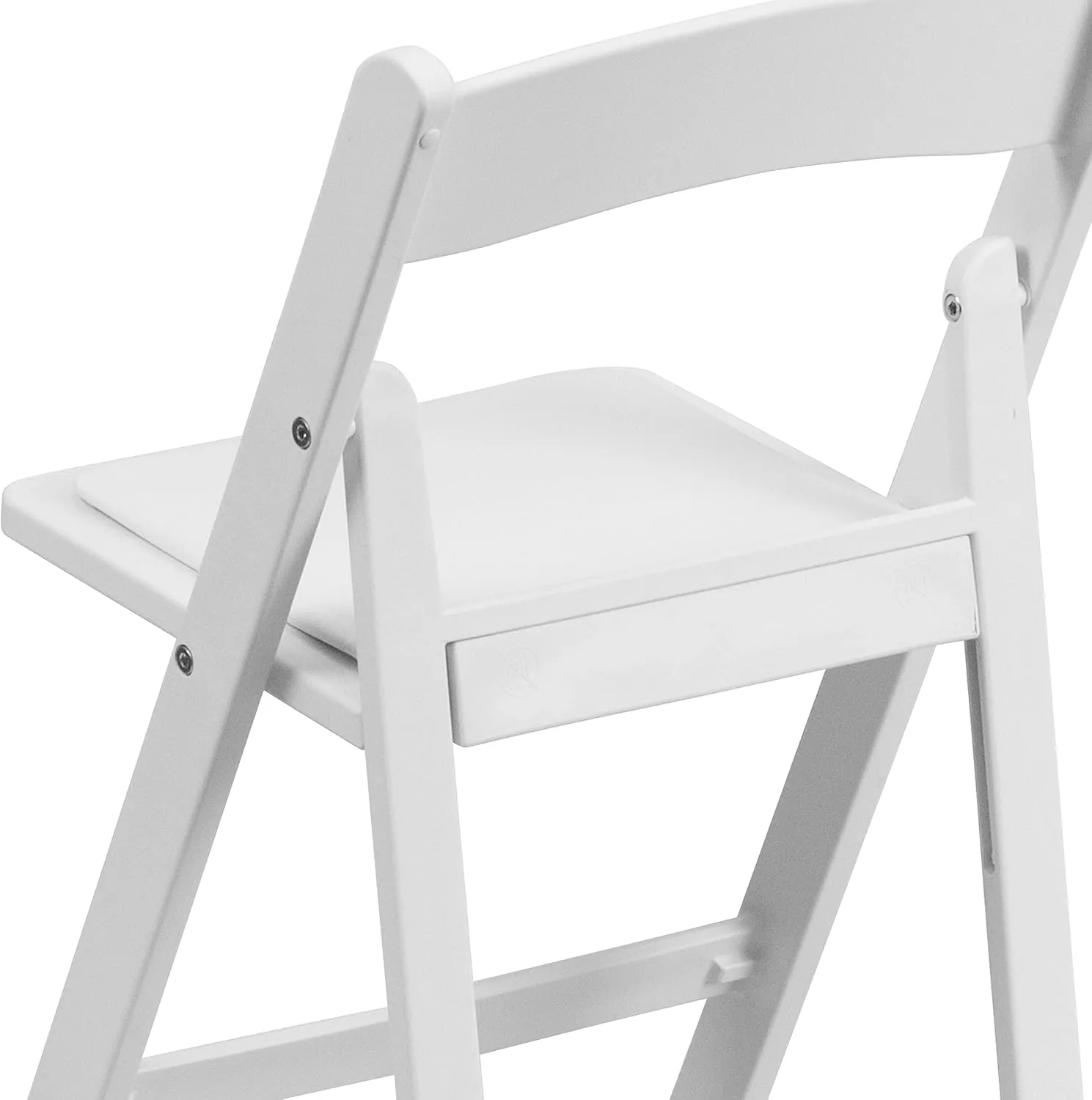 Flash Furniture HERCULES Kids White Resin Folding Chair with White Vinyl Padded Seat