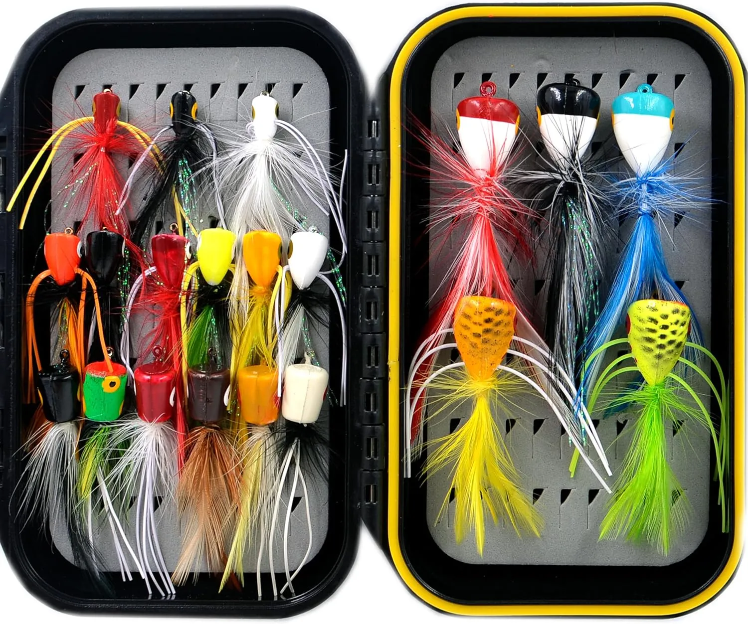 Fly Fishing Flies Kit/Trout/Salmon/bass Flies Streamers Dry/Wet Flies.Nymphs,Fly Poppers (with Waterproof Fly Box)