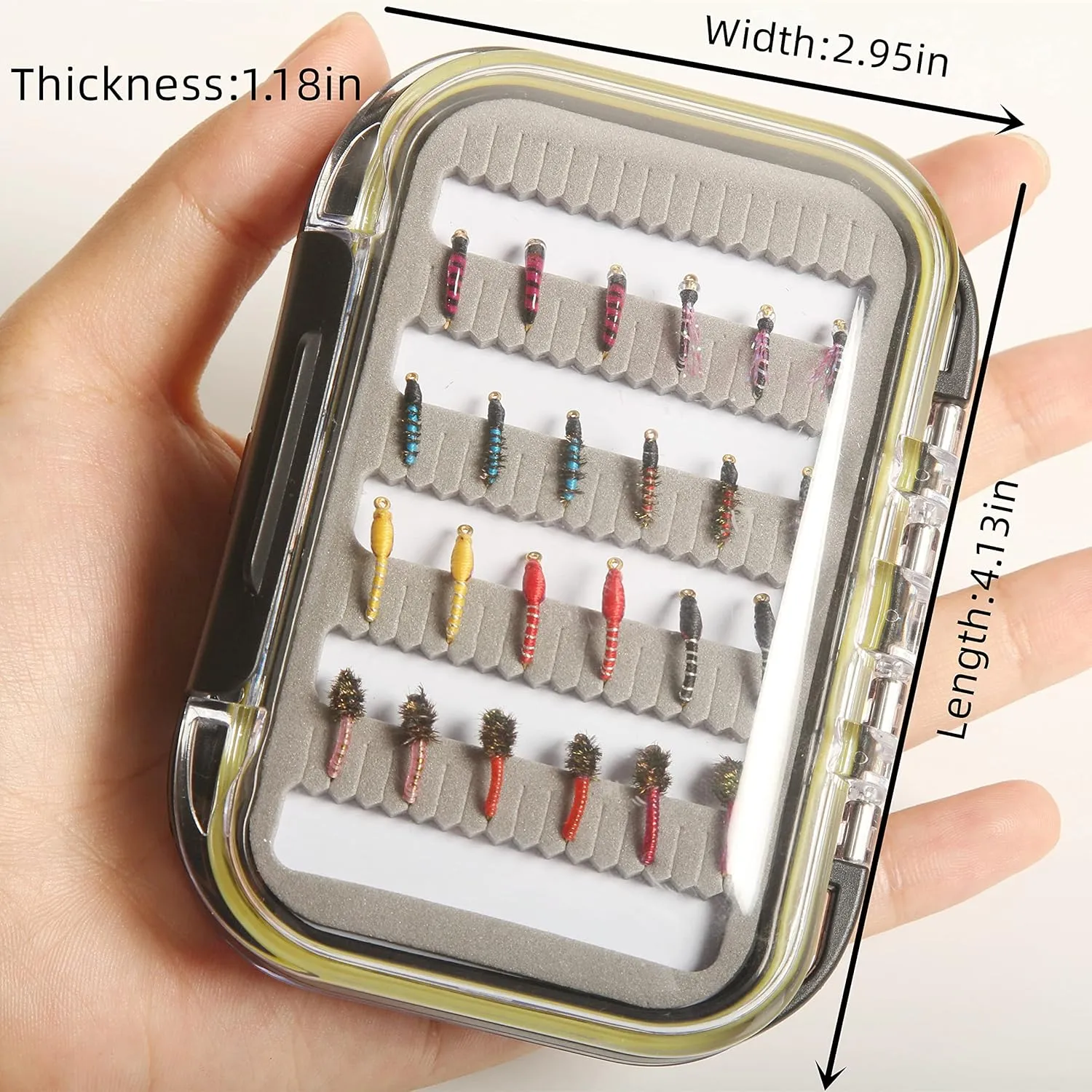 Fly Fishing Flies with Waterproof Fly Box Kit for Bass Trout Salmon 32Pcs/48Pcs/88Pcs/100Pcs Premium Hand-Tied Dry Flies, Nymphs, Scud Streamers Lures Starter Kit with Hooks