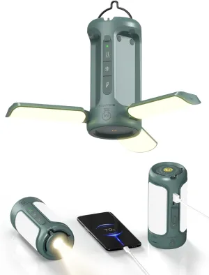 Foldable Camping Light Rechargeable Lantern, 10000mAh Power Bank, Portable Flashlight, IP54 Waterproof, 1/4" Screw Adapter, 750LM, 5 Modes, LED Tent Light for Camping, Hiking, Fishing