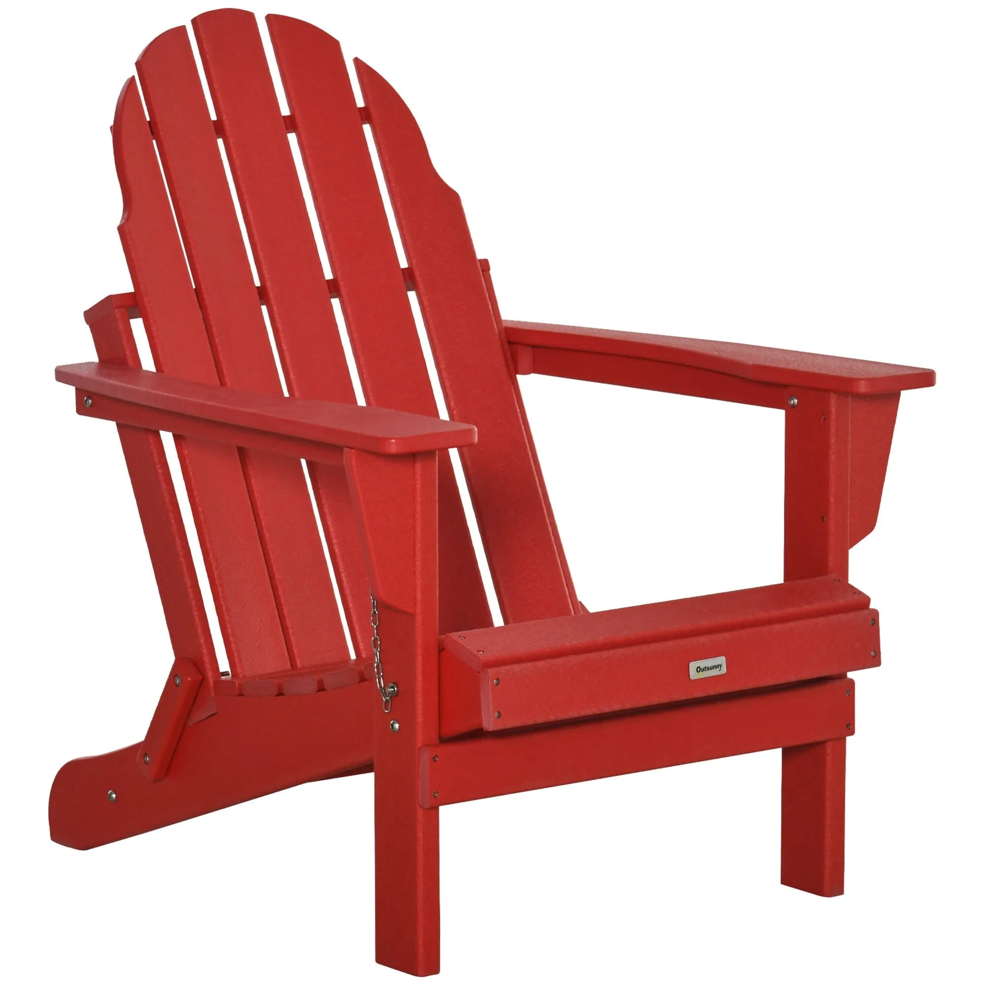 Folding Adirondack Chair - Weather Resistant Patio & Fire Pit Chair with Wide Armrests and High-Back Design