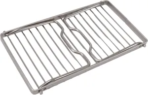 Folding Camping Grate Stainless Steel Adjustable Height Camp Fire Cooking Racks Draining Backpacking Grill Outdoor
