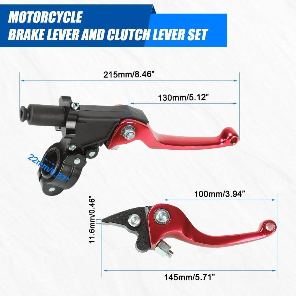 Folding Levers ASV for 7/8" 22mm Motorcycle Handlebars Aluminum Alloy for KLX SSR TTR Red