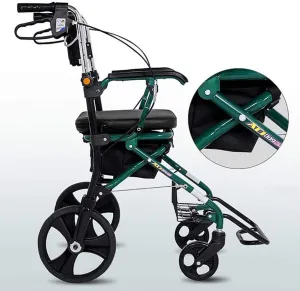 Folding Rollator Folding Rollator Walker, Rolling Walker with Seat & Bag-Mobility Aid for Adult Senior Elderly & Handicapped-Aluminum Transport Chair, Shopping Cart
