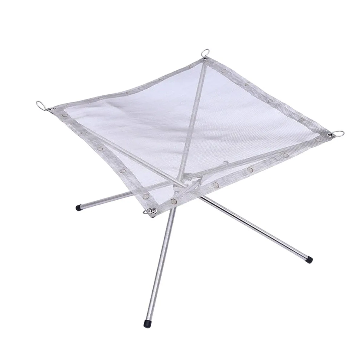 Folding Stainless Steel Mesh Fire Pit Outdoor Camping Hiking Portable Fireplace