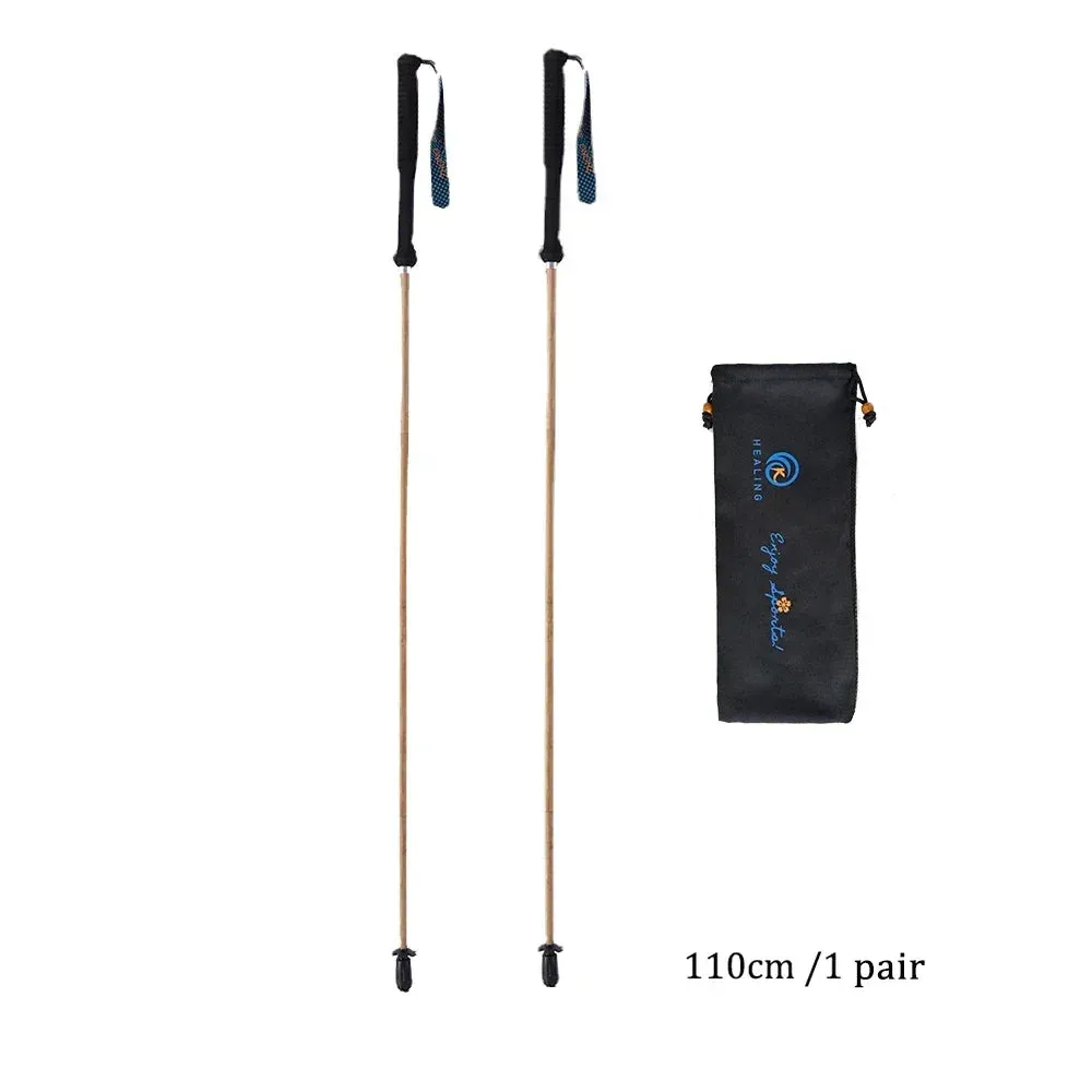 Folding Ultra-Light Carbon Fiber Hiking Poles: Portable 5-Section Trekking Sticks for Climbing and Hiking