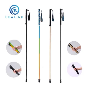 Folding Ultra-Light Carbon Fiber Hiking Poles: Portable 5-Section Trekking Sticks for Climbing and Hiking