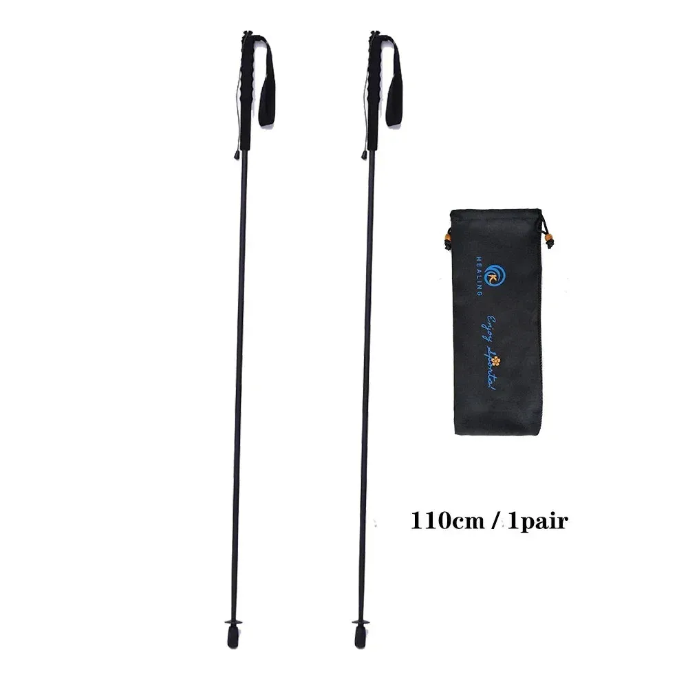 Folding Ultra-Light Carbon Fiber Hiking Poles: Portable 5-Section Trekking Sticks for Climbing and Hiking
