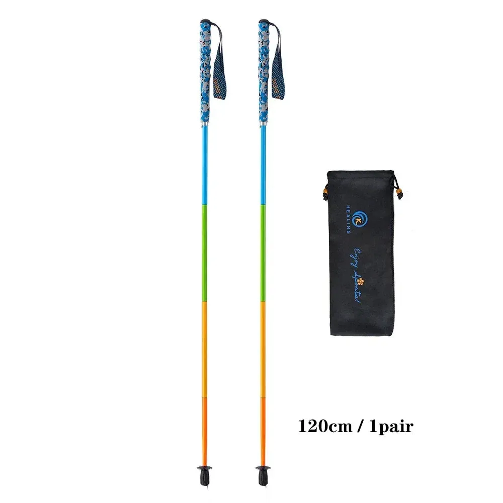 Folding Ultra-Light Carbon Fiber Hiking Poles: Portable 5-Section Trekking Sticks for Climbing and Hiking