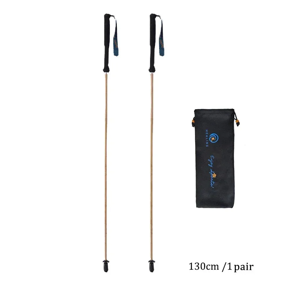 Folding Ultra-Light Carbon Fiber Hiking Poles: Portable 5-Section Trekking Sticks for Climbing and Hiking