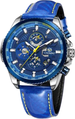 FORSINING Men's Luxury Mechanical Date Stainless Steel Male Self Wind Wrist Watch