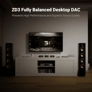 Fosi Audio ZD3 Desktop DAC Preamp, Fully Balanced Digital to Analog Audio Converter with ES9039Q2M for Home Stereo Amplifier, Bluetooth/USB/Optical/Coax/TV HDMI ARC Input, XLR/RCA Output with Remote
