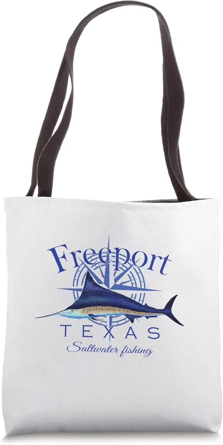 Freeport Texas Sailfish Billfish Marlin Saltwater Tote Bag