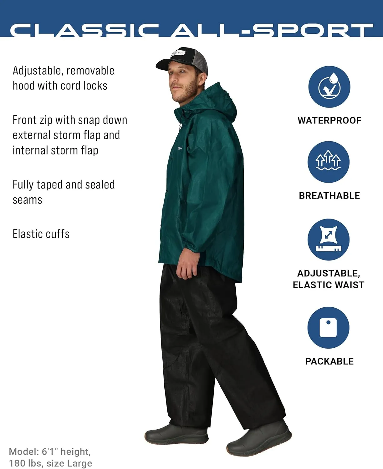 FROGG TOGGS Men's Classic All-Sport 3-Layer Waterproof Breathable Rain Suit