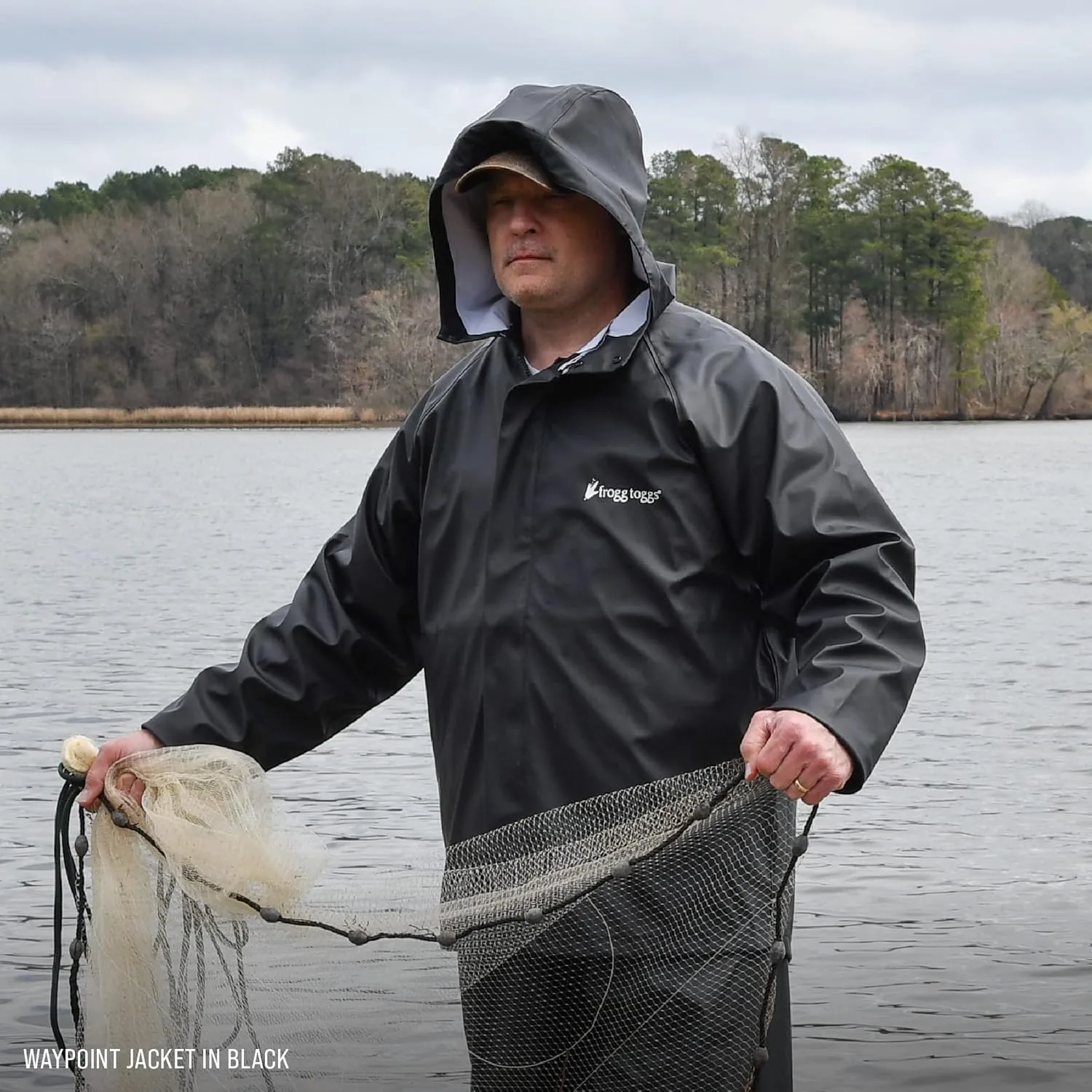 FROGG TOGGS Men's Waypoint Angler Waterproof, Durable Jacket with 4-Way Stretch