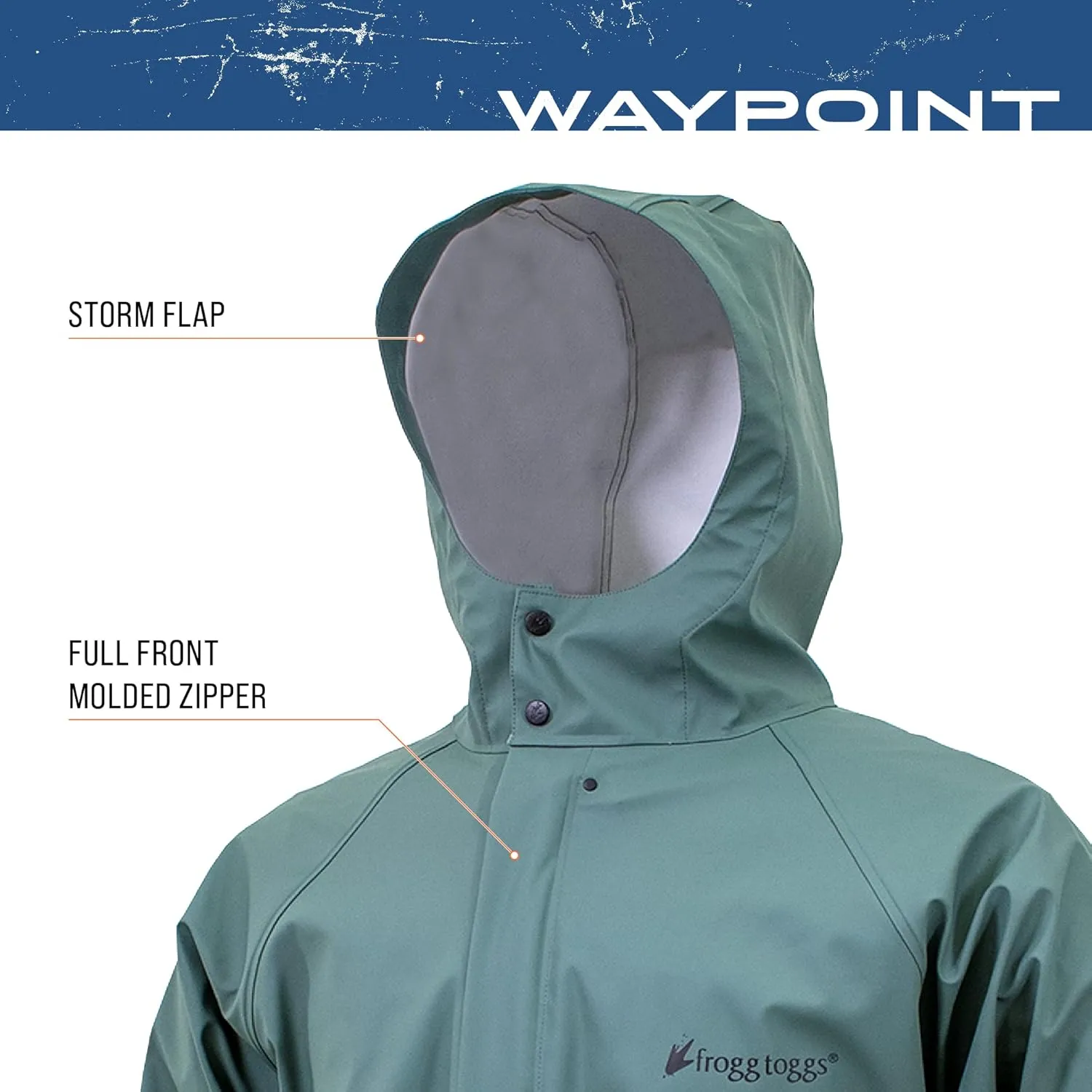 FROGG TOGGS Men's Waypoint Angler Waterproof, Durable Jacket with 4-Way Stretch