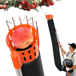 Fruit Picker Pole with Harvest Bag - Up to 13FT Adjustable Length Fruit Picker Basket, Integrated Picking and Harvest System, Perfect for Apples, Mangoes, Oranges and Pears