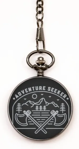 Funny Camping Pocket Watch, Adventure Seeker, Inspirational Christmas, Family, for Men, Women, Campers