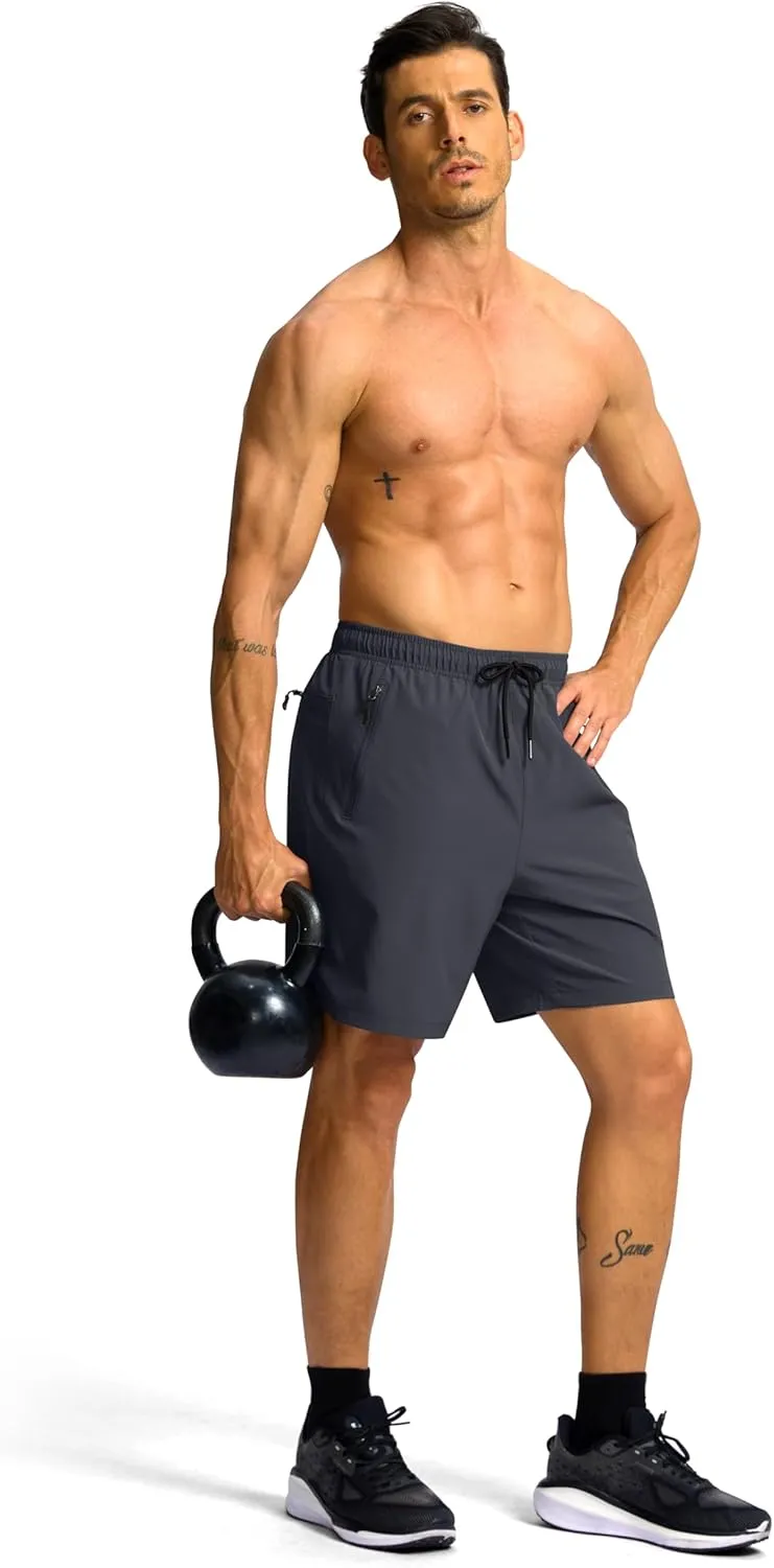 G Gradual Men's Hiking Shorts 7"/9" Lightweight Athletic Shorts for Men Quick Dry Stretch Casual Shorts with 3 Zipper Pockets