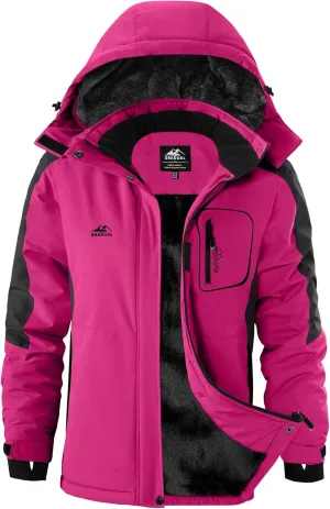 G Gradual Women's Ski Jackets Waterproof Insulated Fleece Lined Heavyweight Winter Jacket Hood Mountain Snowboarding Coat