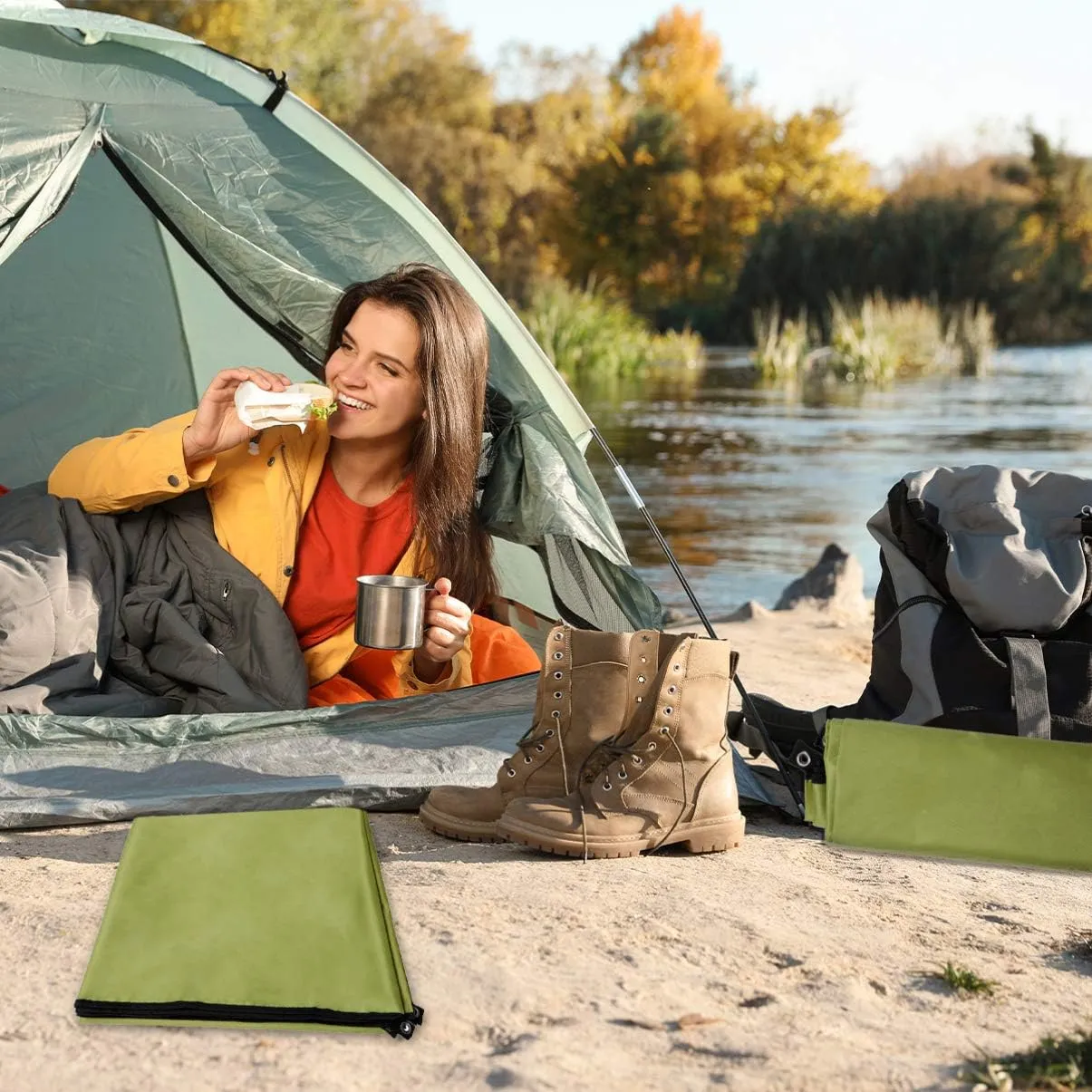 GANAZONO Multi-Functional Oxford Cloth Mat: Beach Picnic Blanket Tent Ground Cloth Waterproof Ground Mat Portable Outdoor Blanket