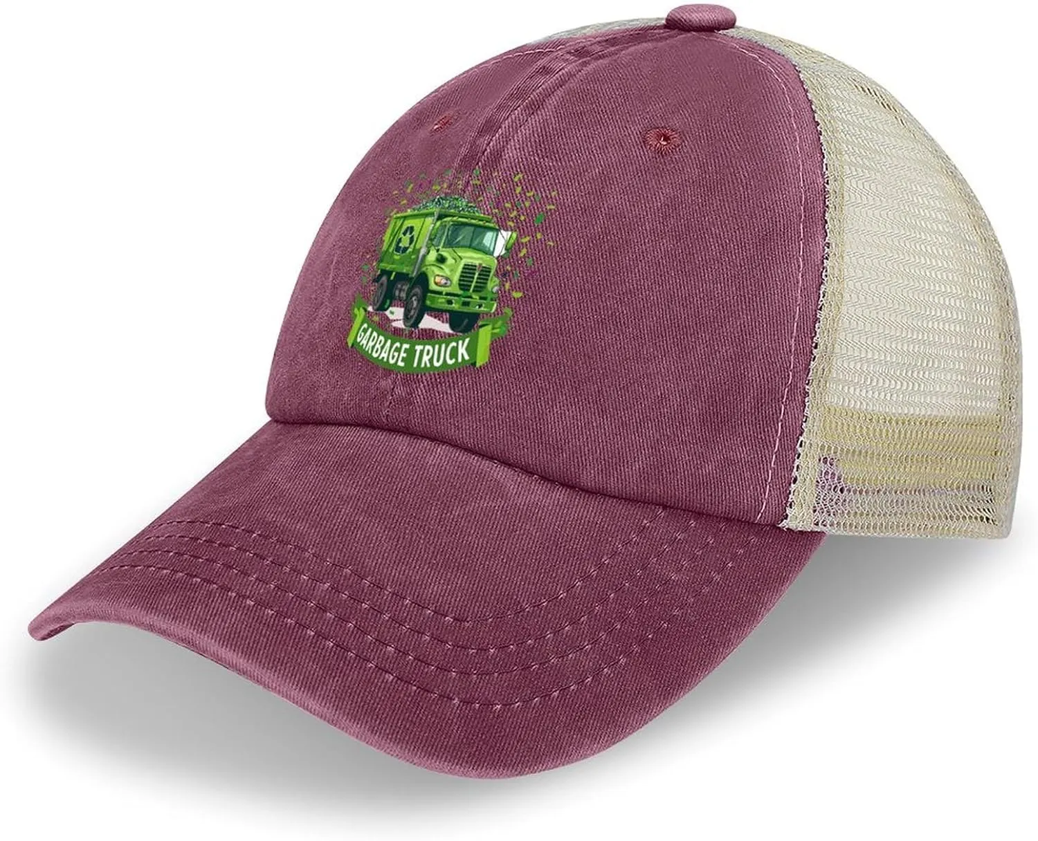 Garbage Truck Baseball Cap for Men Women Adjustable Mesh Back Cap Trucker Hat Dad Hat