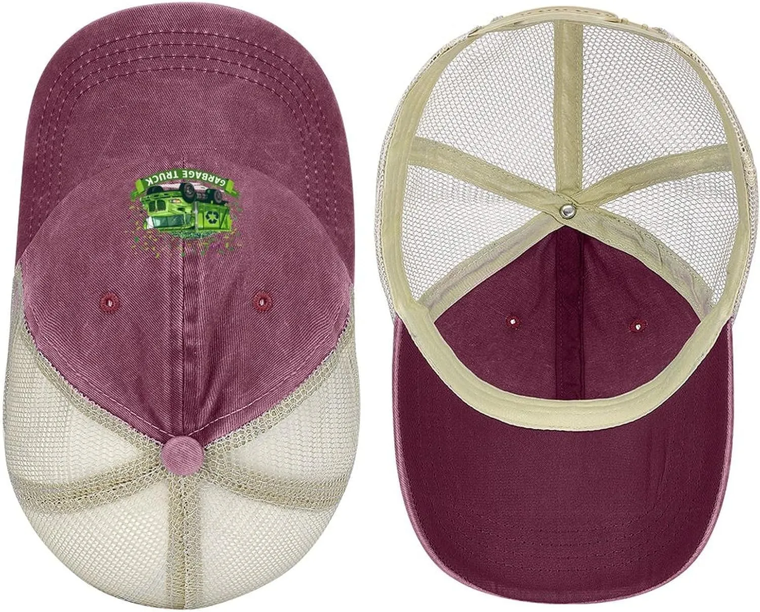 Garbage Truck Baseball Cap for Men Women Adjustable Mesh Back Cap Trucker Hat Dad Hat