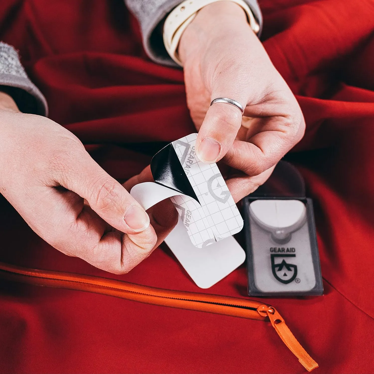 GEAR AID Tenacious Tape Mini Patches with Peel-and-Stick Adhesive Repairs Holes and Tears in Winter Gear, Down Puffer Jackets, Sleeping Bags, Tents and Rain Gear
