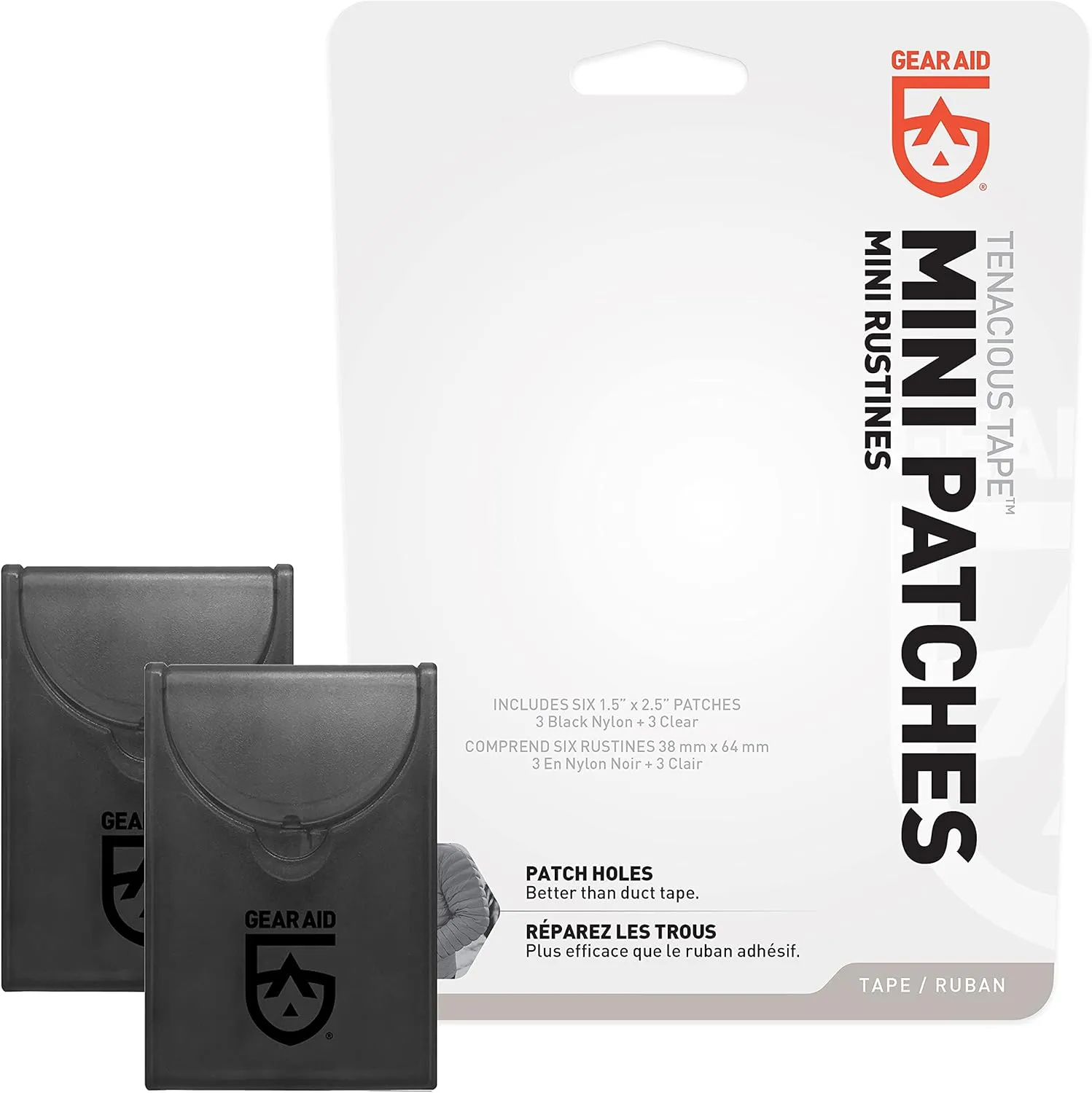 GEAR AID Tenacious Tape Mini Patches with Peel-and-Stick Adhesive Repairs Holes and Tears in Winter Gear, Down Puffer Jackets, Sleeping Bags, Tents and Rain Gear