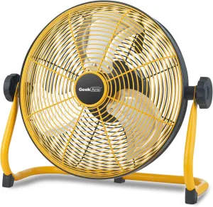 Geek Aire 12" Portable Battery Operated Fan with Metal Blade, 360 Vertical Tilt, 24h Run Time Cordless Fan for Camping Travel Tent Hurricane Home
