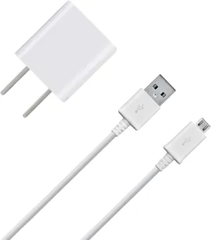 Genuine Charging 1A Wall Kit Upgrade Compatible with Asus Transformer Book T90 Chi as a Replacement Plus Detachable Hi-Power MicroUSB 2.0 Data Sync Cable! (White 110-240v)