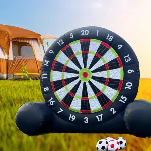 Giant Outdoor Inflatable Soccer Darts Board,Inflatable Soccer Field,Inflatable Soccer Target Dart,Soccer Kick Darts Games,480w Blower & 8PCS Soccer for Kick Dartboard Sport Game