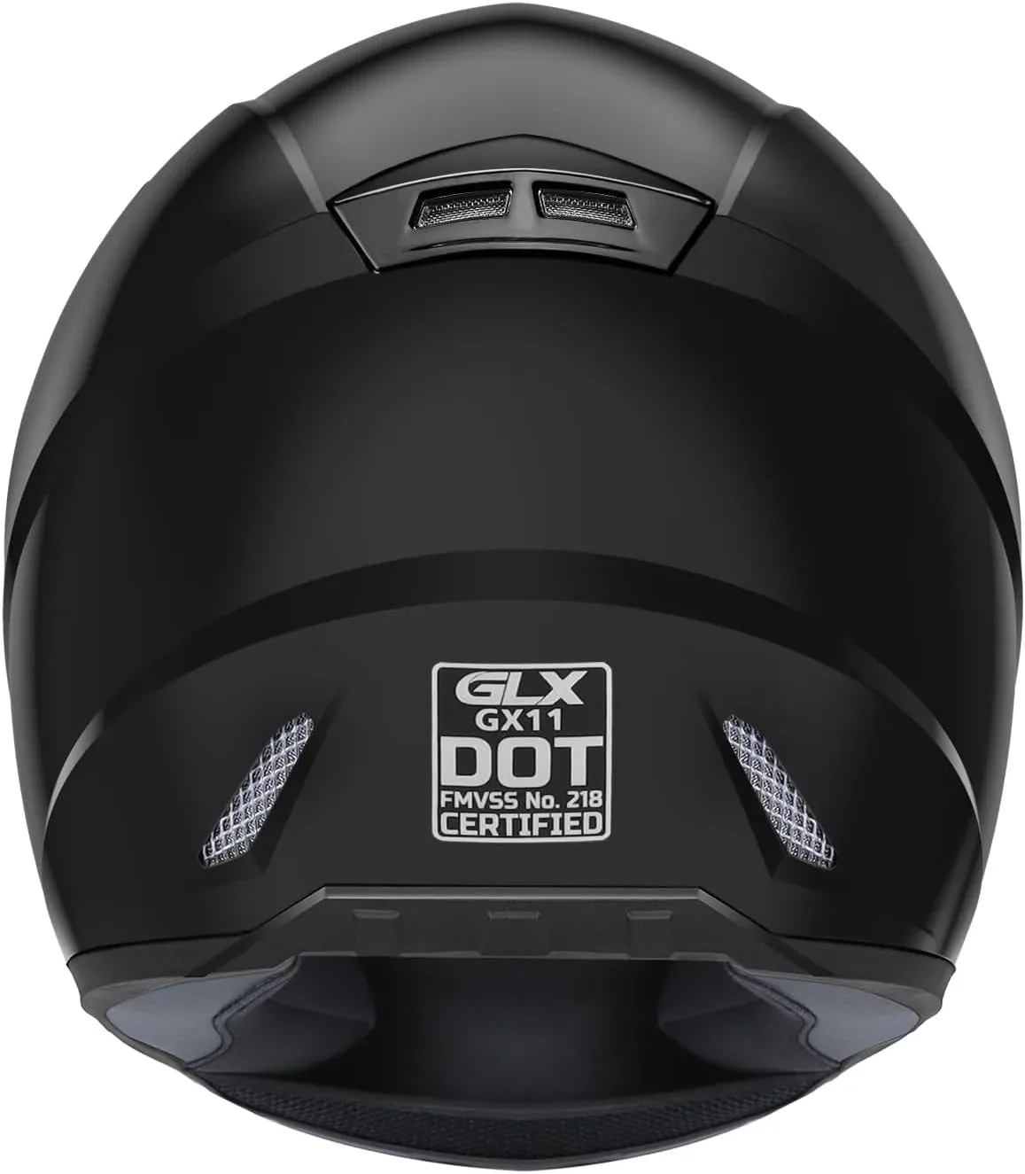 GLX GX11 Compact Motorcycle Helmet - Black, Large - Full Face w/ Tinted Visor, DOT Approved