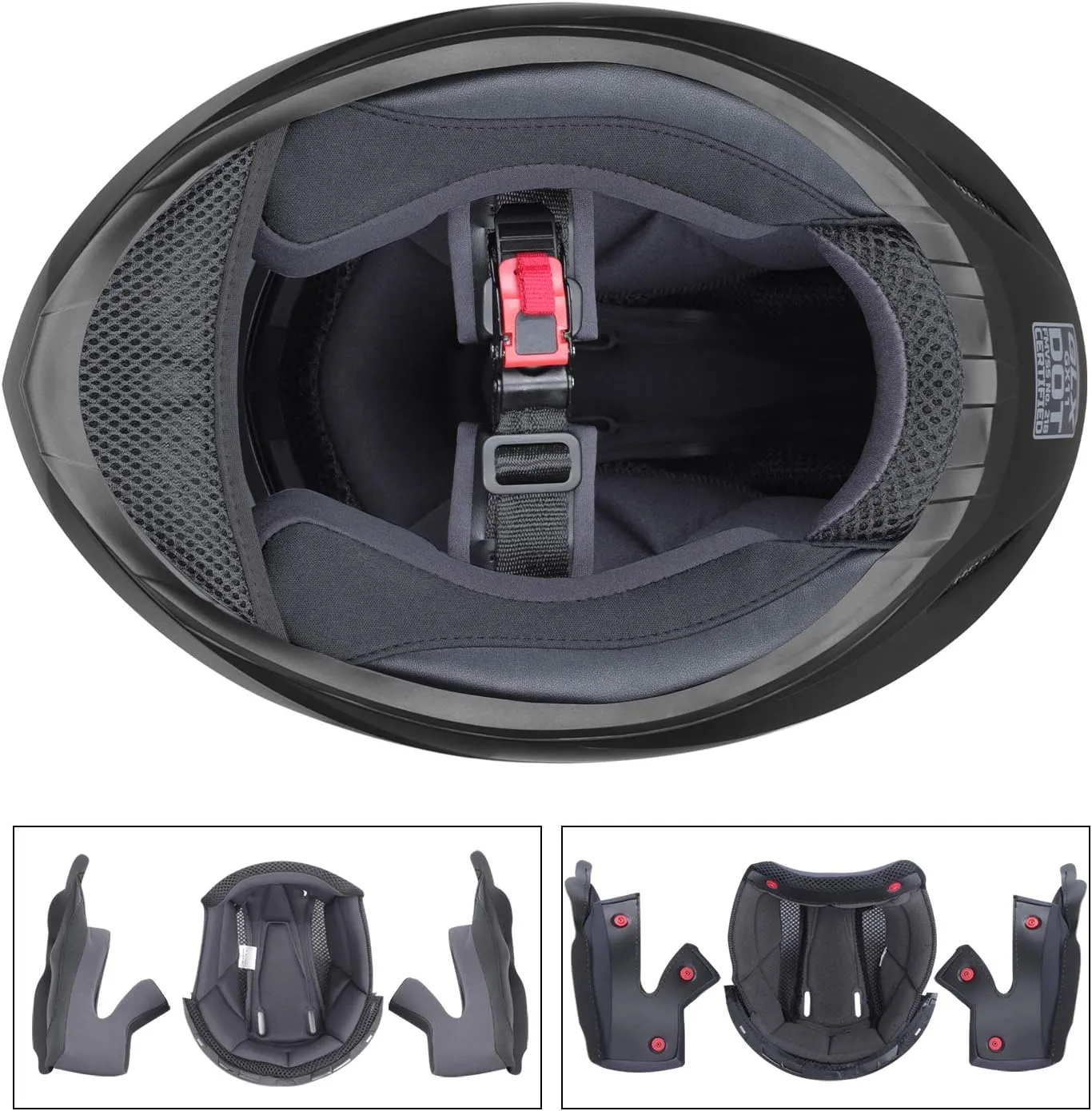 GLX GX11 Compact Motorcycle Helmet - Black, Large - Full Face w/ Tinted Visor, DOT Approved