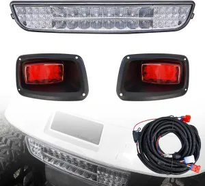 Golf Cart LED Headlight Taillight Kt for E-Z-GO TXT LED Light Bar Kit 1996-2013 Gas and Electric Replace 12V Street Legal Light Kit Assembly For EZGO TXT