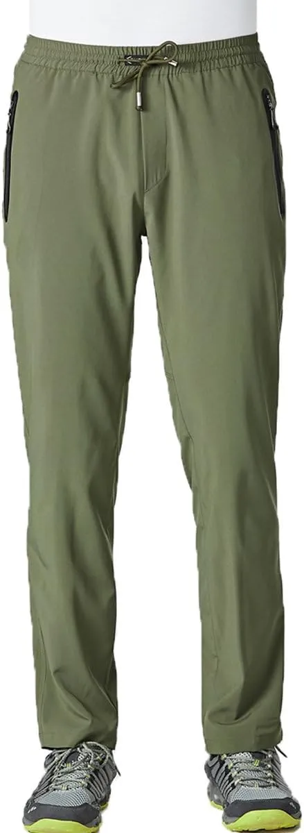 Gopune Men's Lightweight Hiking Running Sweatpants Quick Dry Outdoor Athletic Casual Pants with Zipper Pockets