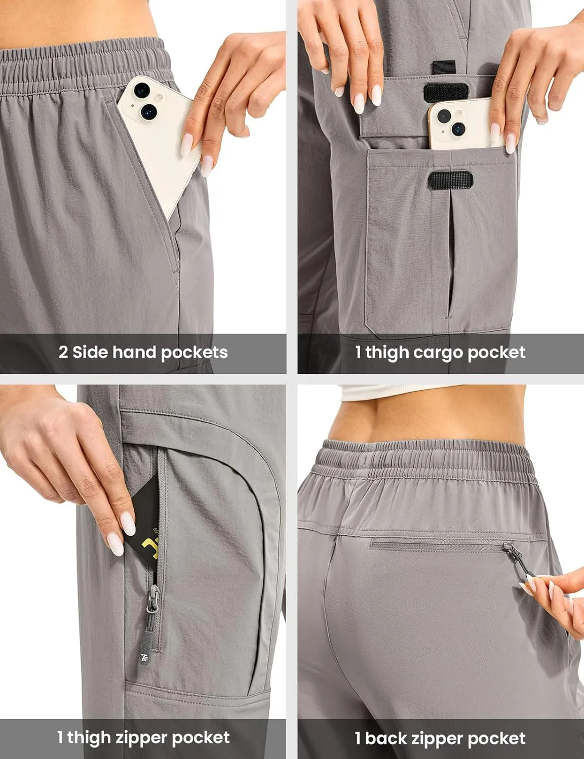 Gopune Women's Hiking Cargo Pants Lightweight Quick Dry Water Resistant Camping Work Travel Pants