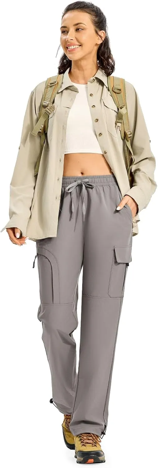 Gopune Women's Hiking Cargo Pants Lightweight Quick Dry Water Resistant Camping Work Travel Pants